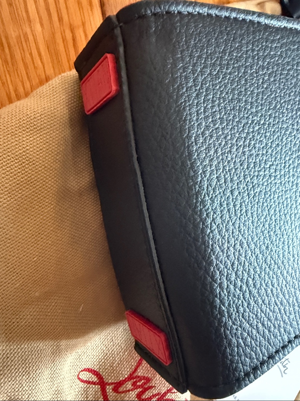 Christian Louboutin Black Crossbody Phone Pouch with Red Trim - Picture 7 of 7